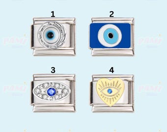 Limited edition Blue eye, lucky eye, evil eye Italian charms - Fits classic 9mm  bracelet