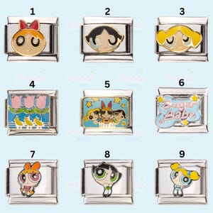 Limited edition The Powerpuff Girls Italian charms - Fits Nomination Italian charms bracelet. Blossom,Bubbles,Buttercup