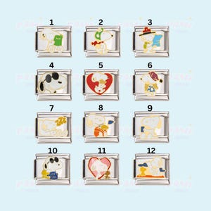 Limited edition Snoopy Peanuts Dog Italian charms - Fits classic 9mm Nomination Italian charms bracelet, minimalist simple bracelet