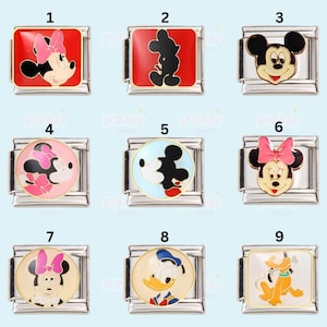 Limited edition Mickey Minnie Mouse Donald Duck Pluto hond Italiaanse bedels - Past op klassieke 9 mm Nominatie Italiaanse bedelarmband