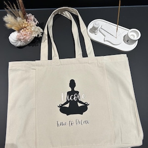 Yoga/Pilates/Sporttasche mit Fach für Yogamatte personalisiert oder mit Wunschtext / Geschenk