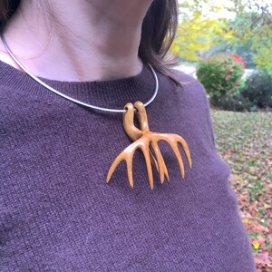 Antler pendant necklace wood carving Jason Tennant image 2