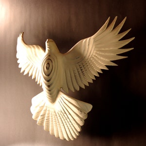 Dove Wall art woodcarving by Jason Tennant, inspirational art, wedding gift, get well gift, Christmas, Hanukkah 画像 4