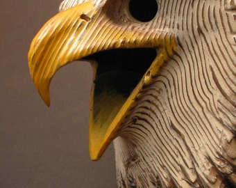 Eagle wood carving mask, Hand Carved Wood Sculpture