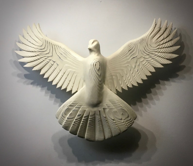 Peace Dove wood sculpture by Jason Tennant, inspirational , wedding gift, get well gift, Christmas, Hanukkah imagem 4