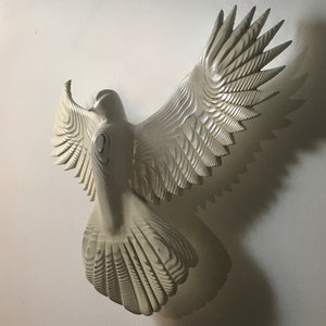 Peace Dove wood sculpture by Jason Tennant, inspirational , wedding gift, get well gift, Christmas, Hanukkah image 1