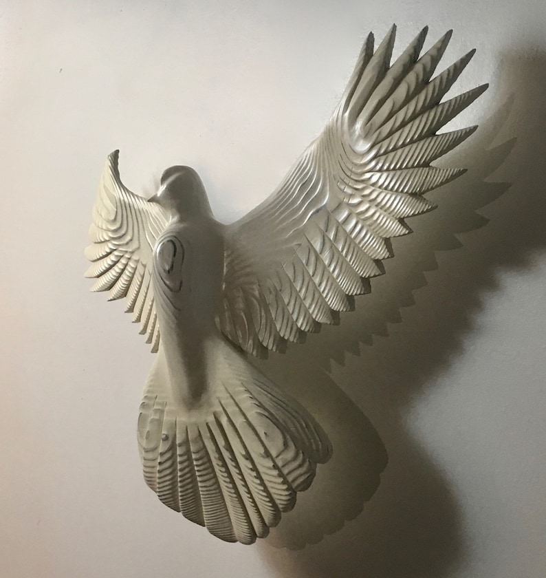 Peace Dove wood sculpture by Jason Tennant, inspirational , wedding gift, get well gift, Christmas, Hanukkah imagem 1