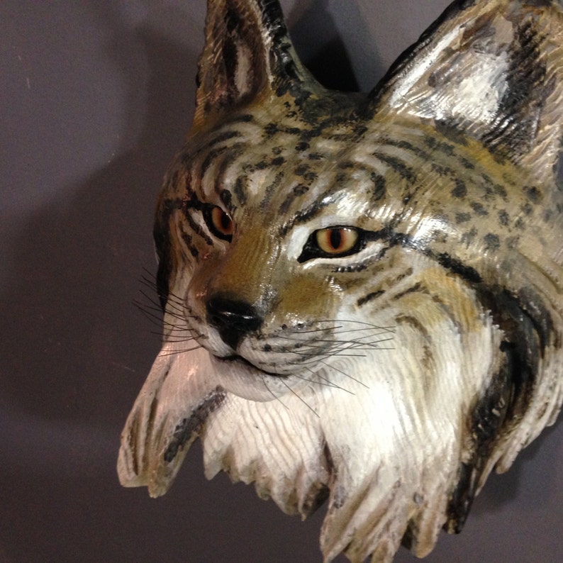 Lynx Mask Wood sculpture by Jason Tennant image 2