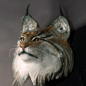 Lynx Mask Wood sculpture by Jason Tennant image 5