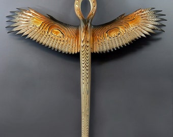 Ankh wood sculpture wood carving by Jason Tennant