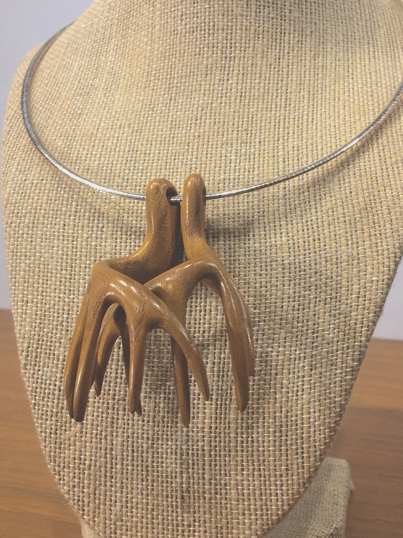 Antler pendant necklace wood carving Jason Tennant image 3