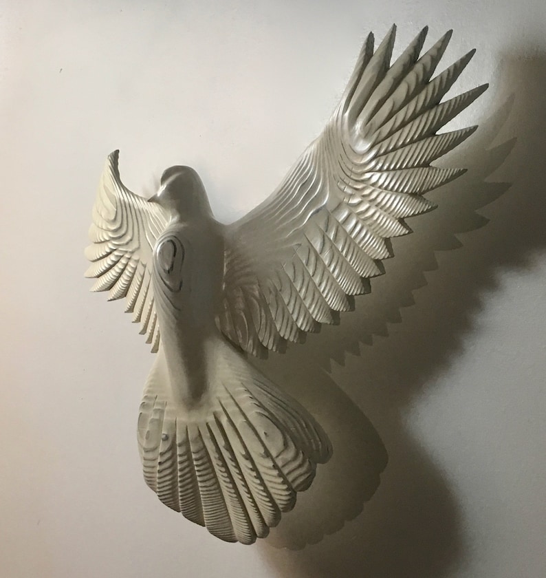 Dove Wall art woodcarving by Jason Tennant, inspirational art, wedding gift, get well gift, Christmas, Hanukkah image 1