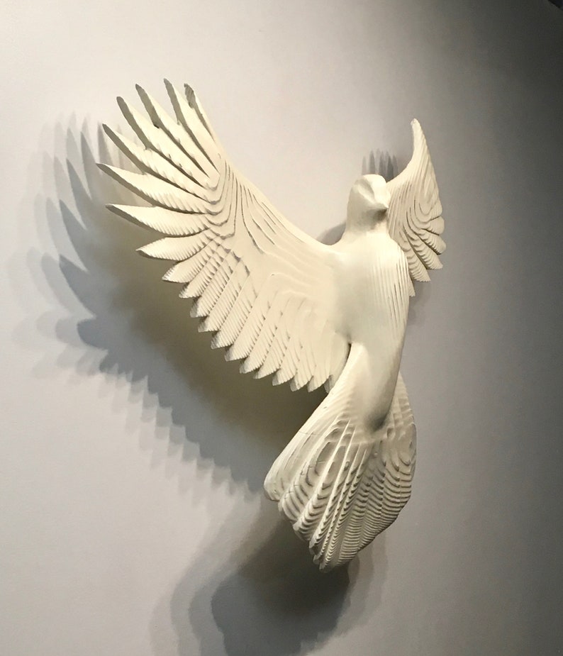 Peace Dove wood sculpture by Jason Tennant, inspirational , wedding gift, get well gift, Christmas, Hanukkah imagem 2