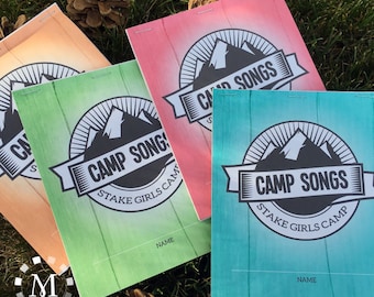 LDS Girls Camp Song Book for Young Women - Printable Set - Aqua, Pink, Orange and Green