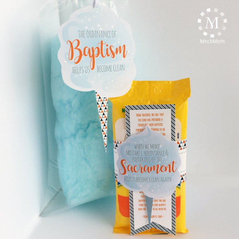 Baptism Talk Object Lesson: Cotton Candy Set for Boys imagem 1