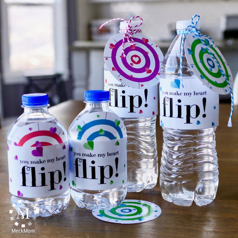 Water Bottle Flip Printable Valentines for Boys and Girls 