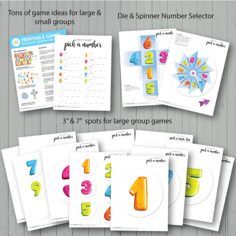 Printable Primary Games Pick a Number Etsy