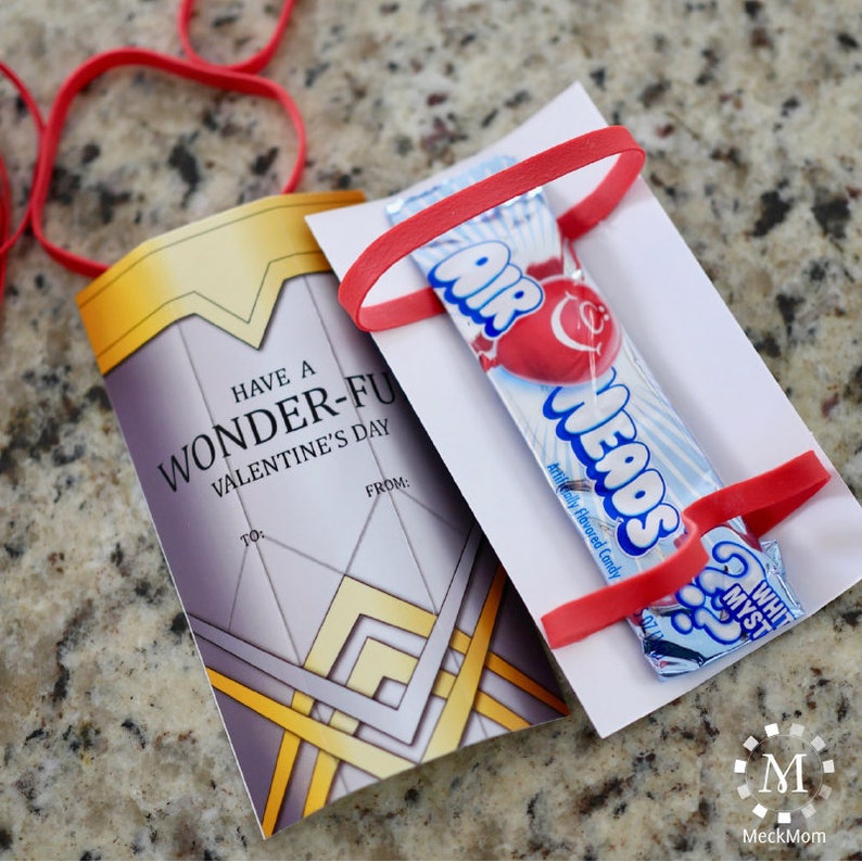 Wonder Woman Cuff Bracelet Printable Valentines | Etsy