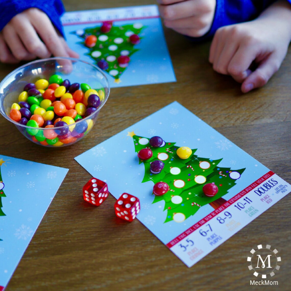Christmas Kids Table Game Printable: Roll A Tree | Etsy