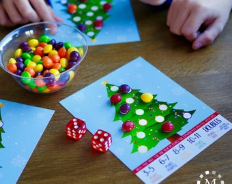 Christmas Kids Table Game Printable: Roll A Tree
