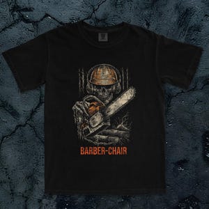 Timber Faller Chainsaw Shirt, Comfort Colors 1717 Heavyweight Tee, Dark Macabre Occupational Workwear, Skull Logger Survival Gift For Him