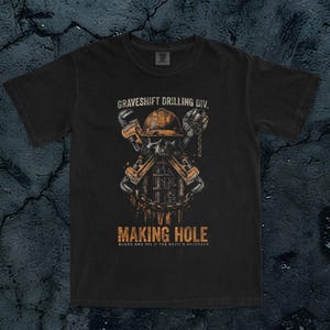 Camiseta de perforador de tuberías / Estilo gótico ocupacional / Ropa para trabajadores de plataformas petrolíferas / Pago por riesgo de H2S / Regalo para trabajadores de plataformas