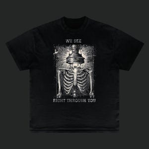 Skeleton Crew Night Shift Shirt | Goth Radiology Tech Gift | X-Ray Skeleton Tee | Ionizing Radiation Hazard Workwear | Rad Tech Skull