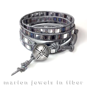 Leather Wrap Bracelets with Tila Beads amd Miyuki Seed Beads -  DIY Kit - Multi Wrap Bracelet Kit - Full Kit Includes Tutorial
