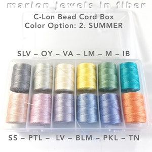 12 Spools of C-Lon Bead Cord in a Box Bonded Nylon Cord Ø 0.5 mm Tex 210 2. SUMMER