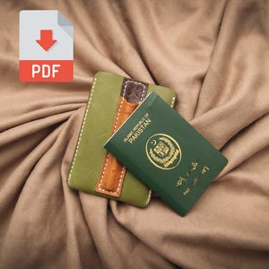 Patrón PDF DIY para funda de pasaporte y notas de campo, hecho a mano por Almari Leatherworks