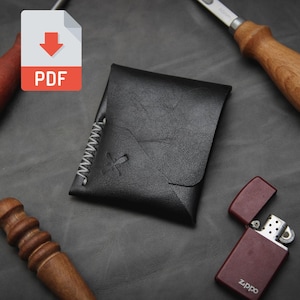 Patrón PDF DIY V3 para billetera de cuero con solapa, hecho a mano por Almari Leatherworks