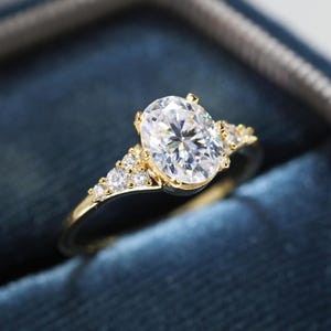 3.25CT Two Tone Oval Cut Cubic Zirconia Engagement Wedding