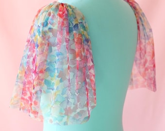 Watercolor Detachable Bridal Sleeves l Unique Wedding Dress Shoulder Cover