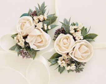 Sola flower corsage or boutonniere, (1) Wedding corsage, Groomsmen, Mother of the bride flower