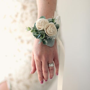 Sola eucalyptus corsage, 1 Wedding corsage, Mother of the bride image 3