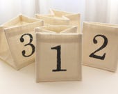 Wedding table numbers, Table number boxes, Jute vase holder, Wedding number planter, Centerpiece burlap box, White or Brown, Rustic burlap