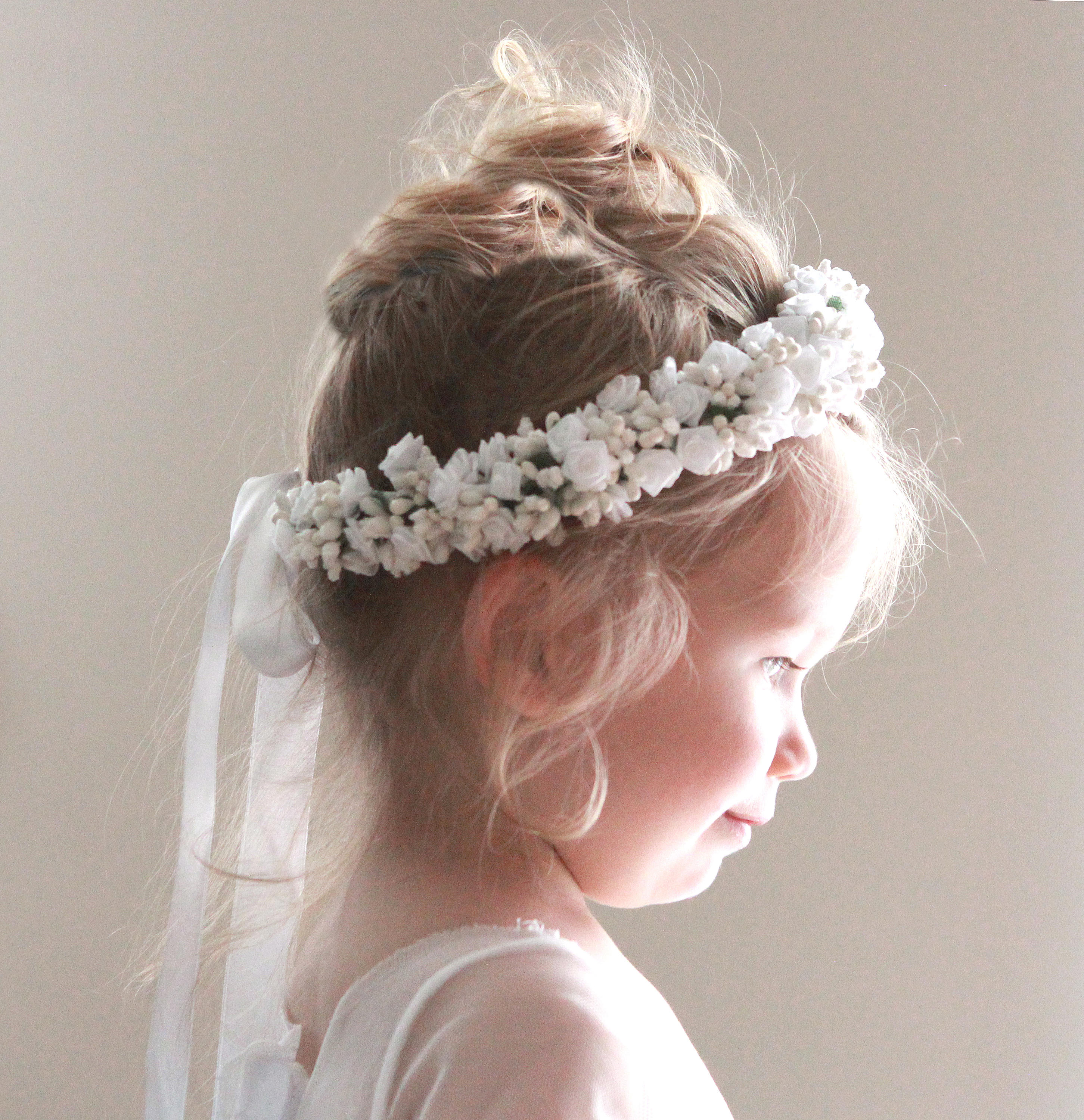 Flower girl crown White or Ivory flower girl crown rose Etsy