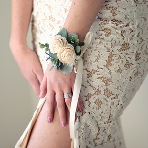 Sola eucalyptus corsage, 1 Wedding corsage, Mother of the bride image 2