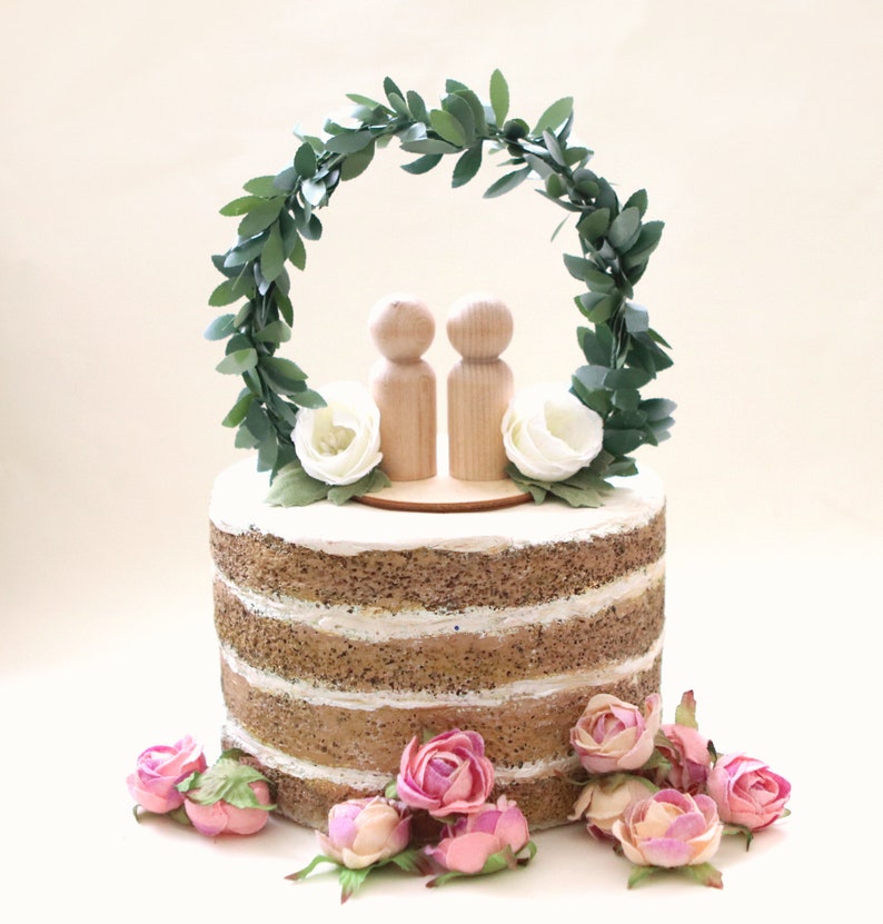 Greenery Arch Cake Topper Botanical Wedding Topper Simple Etsy