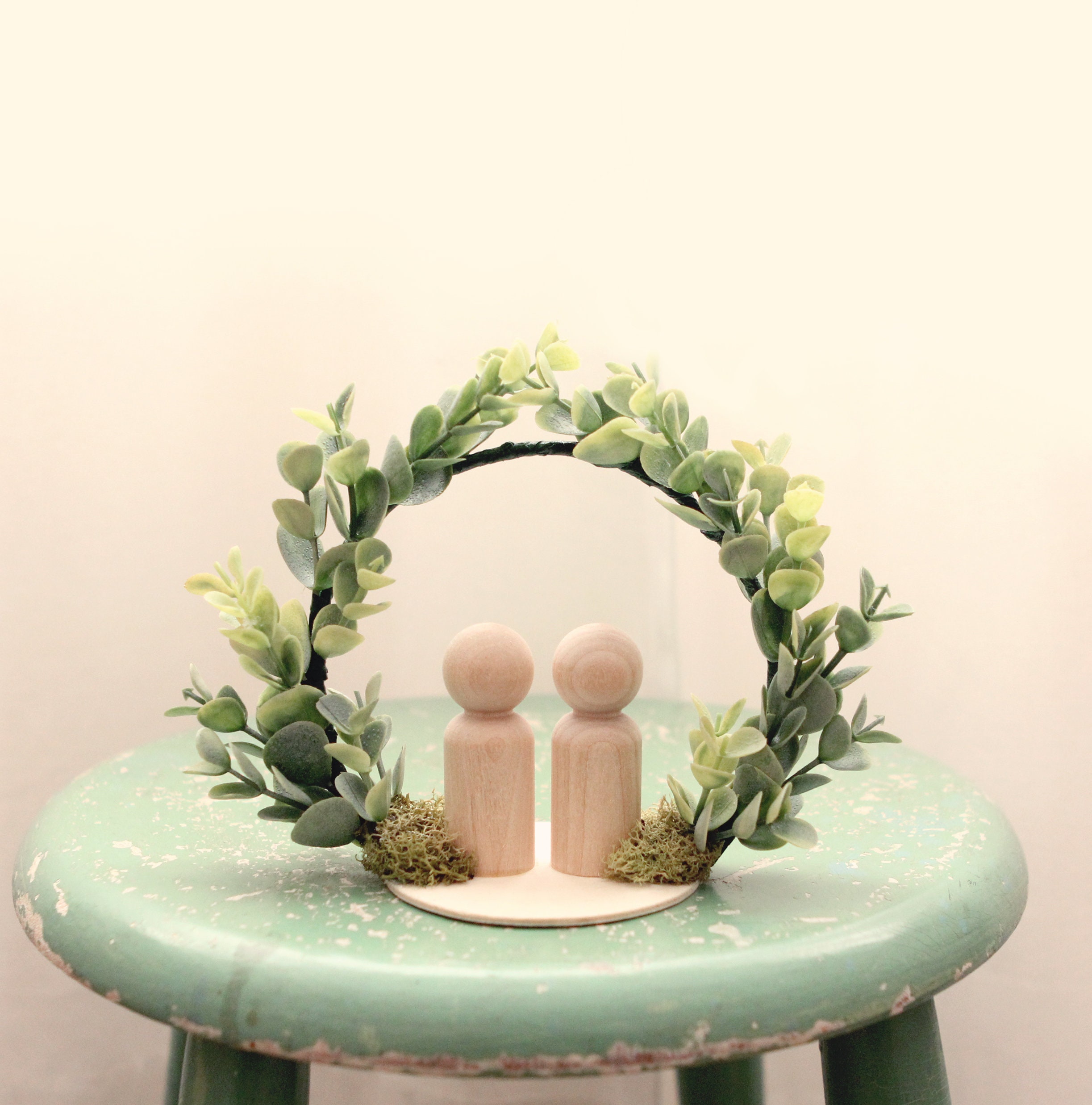 eucalyptus wedding cake topper