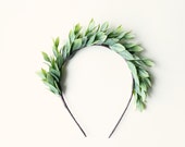 Boho leaf crown, Green goddess head piece, Grecian-inspired headband - APHRODITE