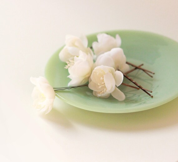 épingles à Cheveux Fleur Blanche Ou Rose Pinces à épiler Fleur Mariée Bobbies Ensemble De Broche Florale Blanche Fleurs De Tresse Up Do Bobby Pin