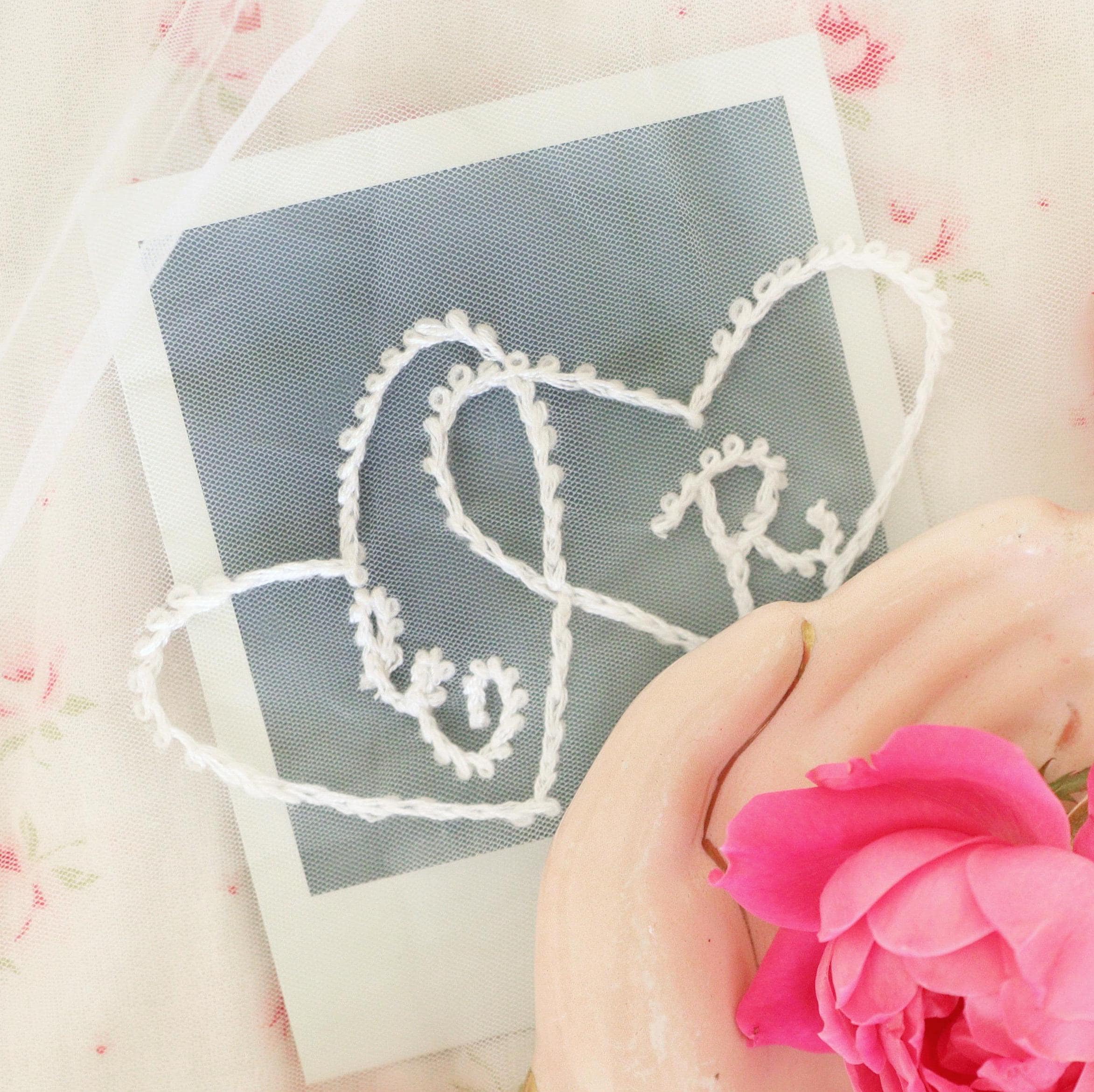 Wedding veil embroidery custom initials