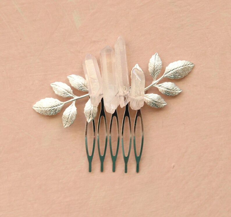 Crystal leaf comb GOLD or SILVER Small comb leaves Boho crystal hair pin Crystal bridal Wedding hair Mini hair comb Bridal hair comb
