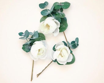 Eucalyptus rose hair pins, Dried eucalyptus, Bridal hair pins