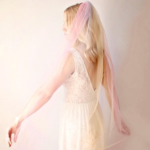 Soft pastel rainbow bridal veil