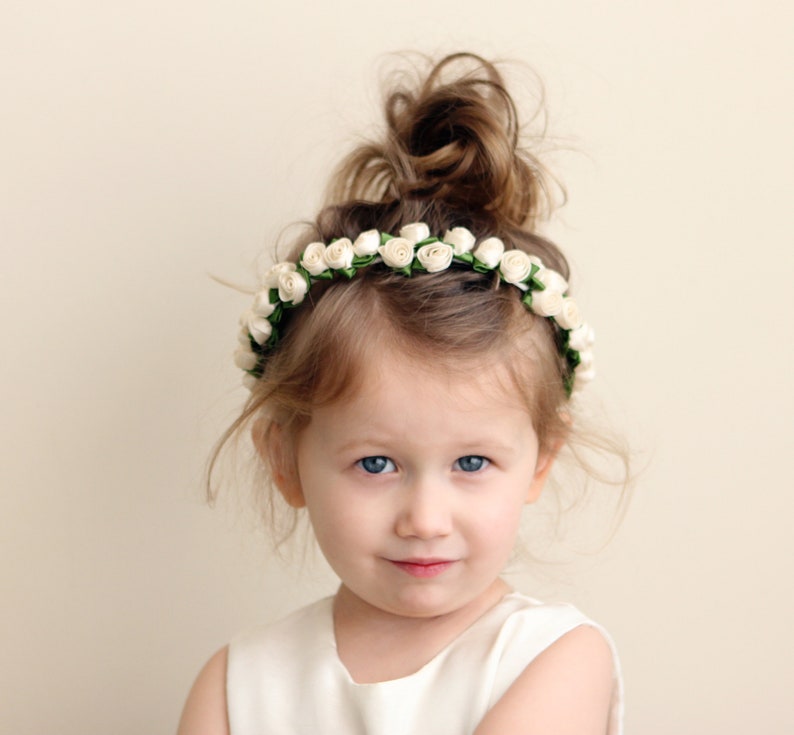 Flower Girl Crown Toddler Crown Pink Ivory Burgundy Plum Etsy