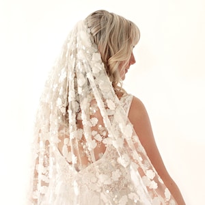 Ivory sequin veil, Sequin sparkle veil, Modern sequin veil