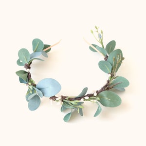 Eucalyptus flower girl headband