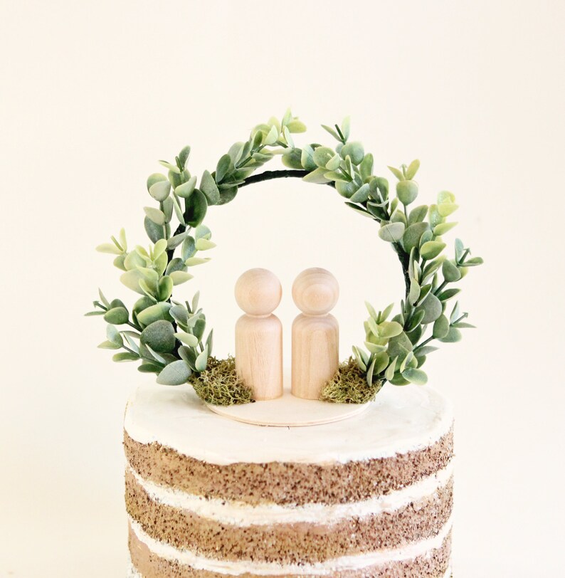 eucalyptus wedding cake topper